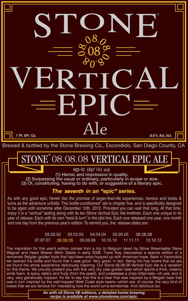 Review – Stone 08.08.08 Vertical Epic Ale