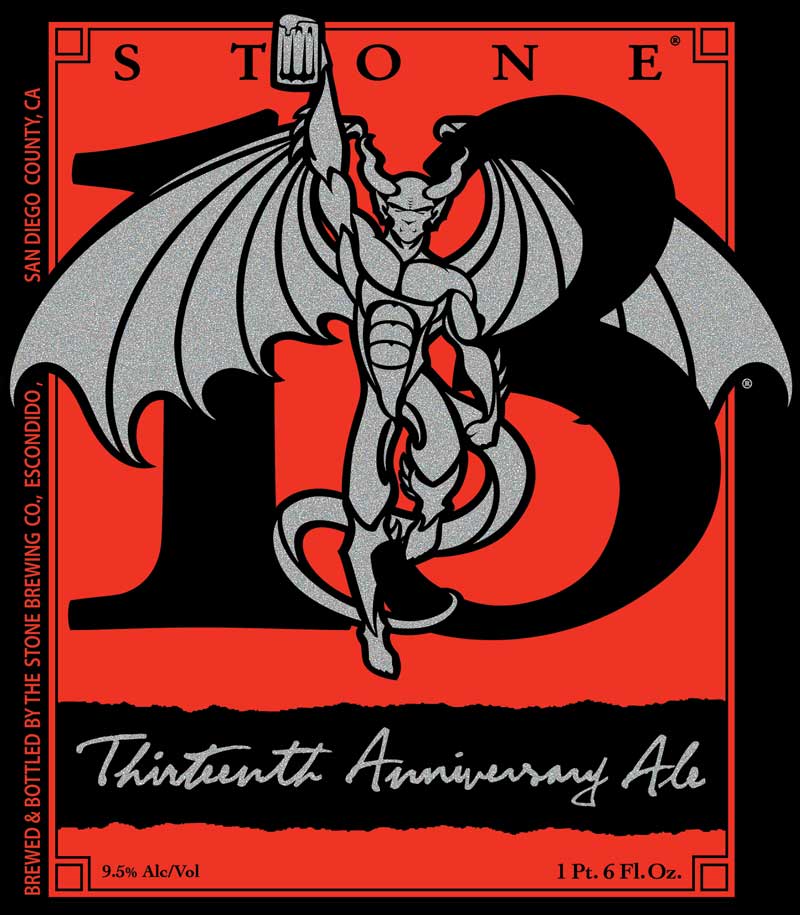 Stone 13th Anniversary Ale Front Label