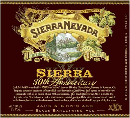 Sierra Nevada 30th Anniversary Jack 