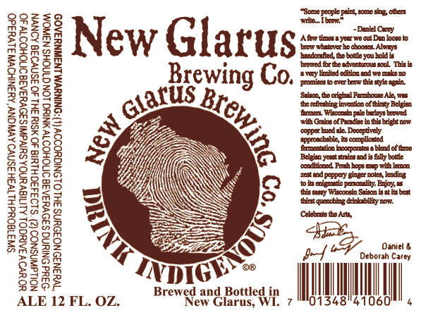 New Glarus Thumbprint Series Saison