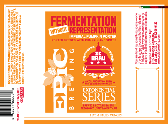 Epic DC Brau Fermentation without Representation Imperial Pumpkin Porter