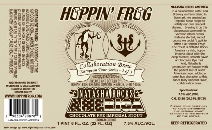 Hoppin Frog Natasha Rocks America