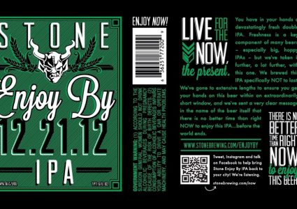 Stone Brewing Enjoy by 12.21.12 IPA (label)