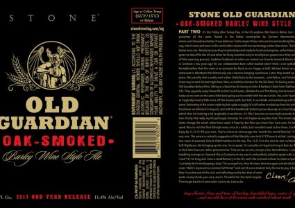 Stone Brewing - Old Guardian (Oak Smoked) 2013