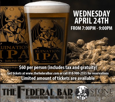 Stone Brewing Co. Beer Dinner At Federal Bar