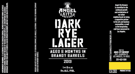 Angel City Dark Rye Lager Brandy Barrel