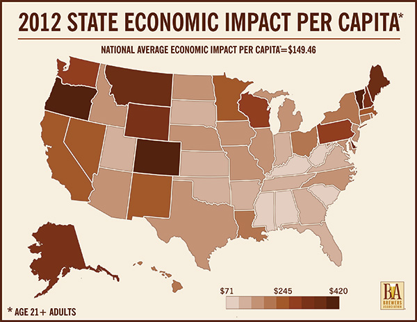 Brewers Association - 2012 State Economic Impact Per Capita