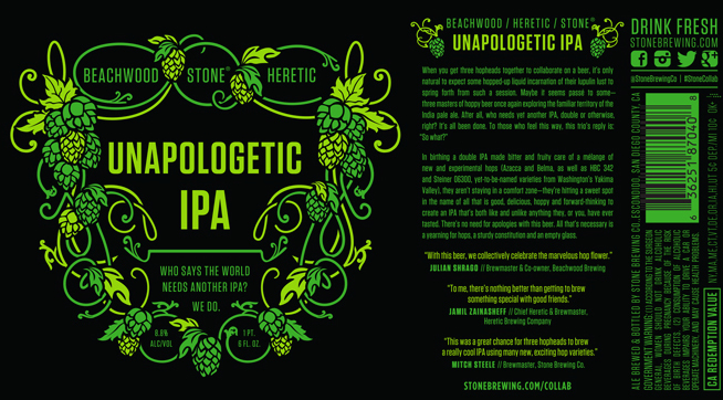 Beachwood Stone Heretic Unapologetic IPA