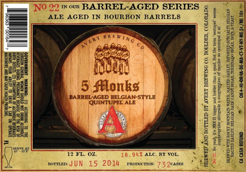 Avery Brewing Co. - 5 Monks Barrel-Aged Belgian-Style Quintupel Ale