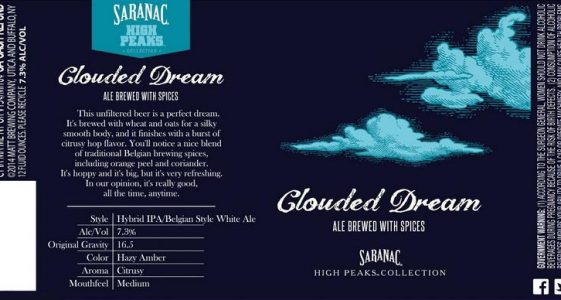 Saranac Clouded Dream White IPA