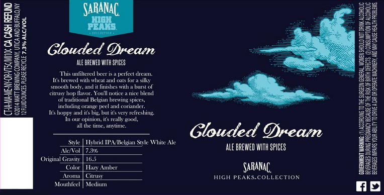 Saranac Clouded Dream White IPA