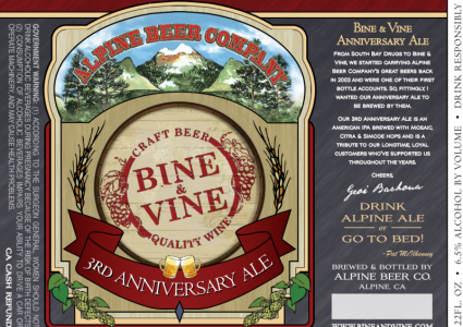 Alpine Beer Co. - Bine & Vine 3rd Anniversary Ale