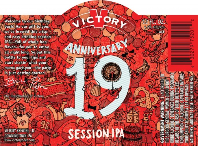 Victory Brewing 19th Anniversary Session IPA (label)