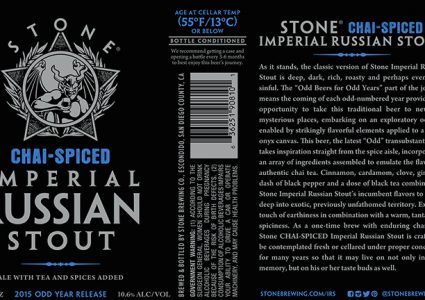 Stone 2015 Imperial Russian Stout CHAI SPICED