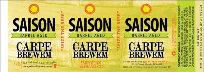 Empyrean Brewing - Carpe Brewem Saison