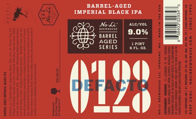 No-Li Defacto Imperial Black IPA