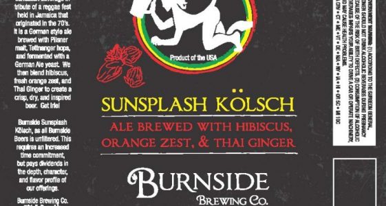 Burnside Brewing Sunsplash Kolsch label
