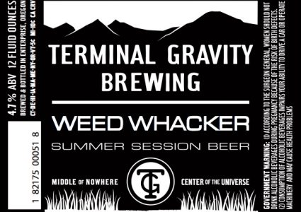 Terminal Gravity Weed Whacker Label