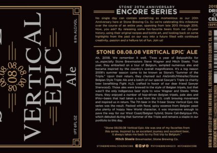Stone 20th Anniversary Encore Series Stone 08.08.08 Vertical Epic Ale