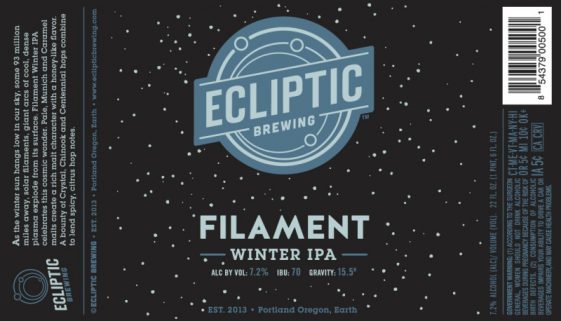 Ecliptic Brewing - Filament Winter IPA (Label)