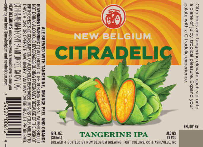 New Belgium Citradelic Bottle Label