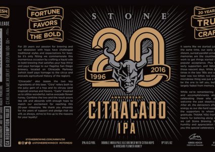 Stone 20th Anniversary Citracado IPA