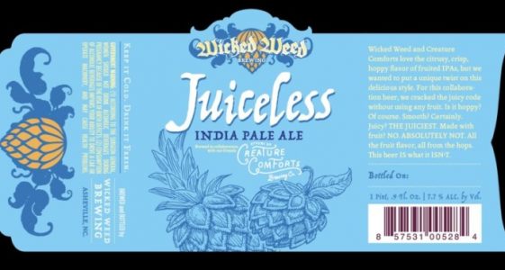 Wicked Weed / Creature Comforts - Juiceless IPA Wicked Weed / Creature Comforts - Juiceless IPA