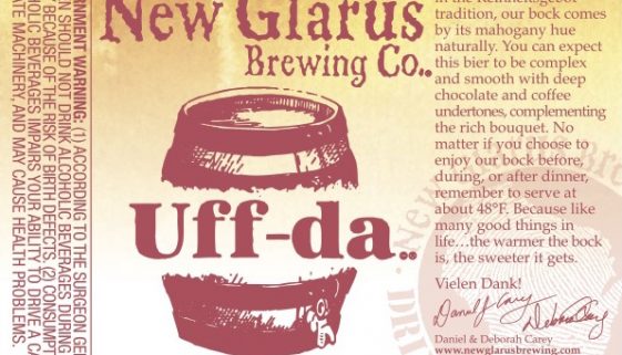 New Glarus Uff-Da Bock 2016 Label