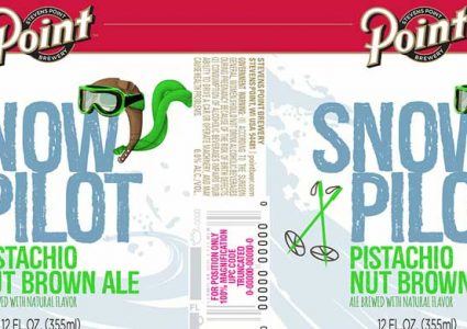 Stevens Point Snow Pilot Pistachio Nut Brown Ale Can Label