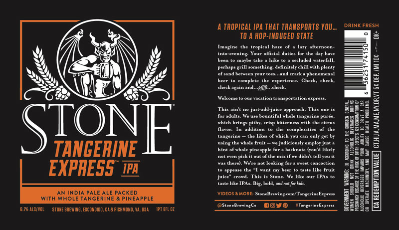Stone Tangerine Express IPA Label
