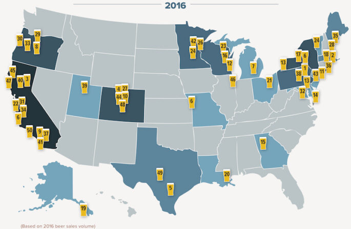 Top 50 Craft Breweries Map