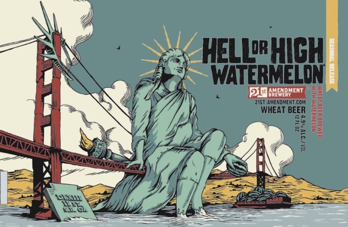21st Amendment Hell or High Watermelon Can Label