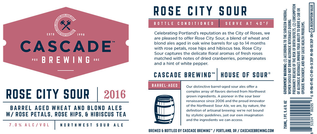 Cascade Brewing - Rose City Sour (Label)