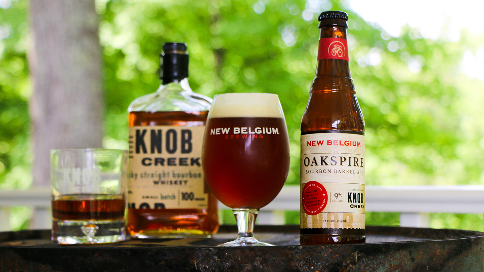 New Belgium & Knob Creek® Oakspire Bourbon Barrel Ale •