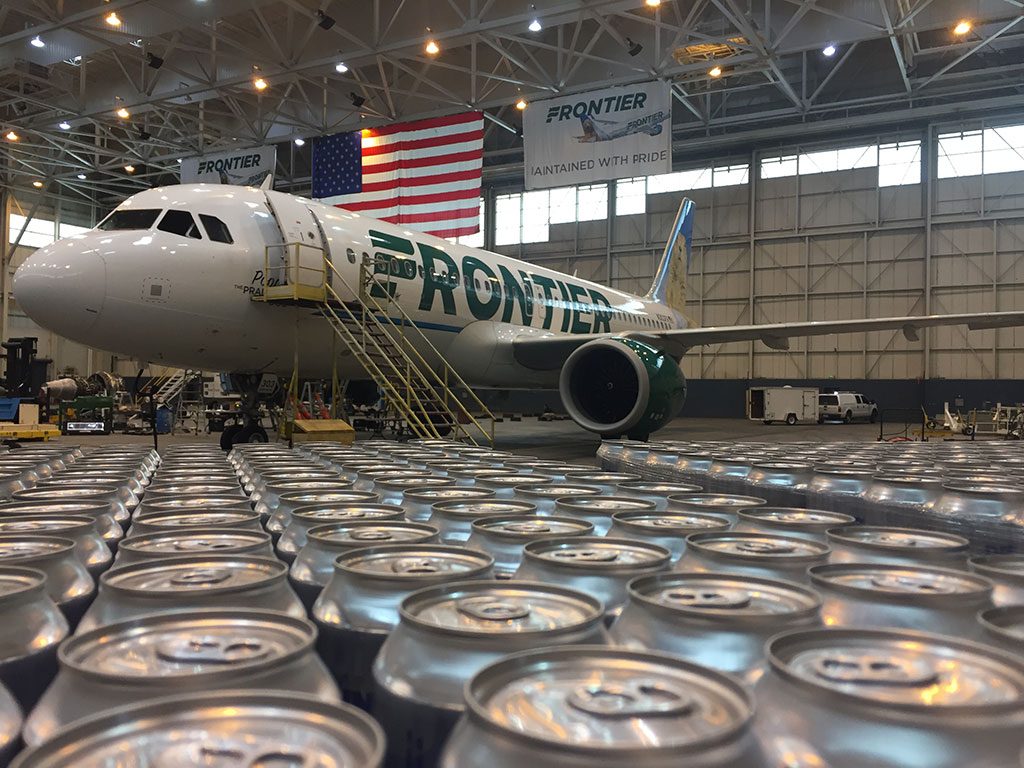 Frontier Airlines and Oskar Blues Fly 91,200 Cans of Drinking Water to Puerto Rico 